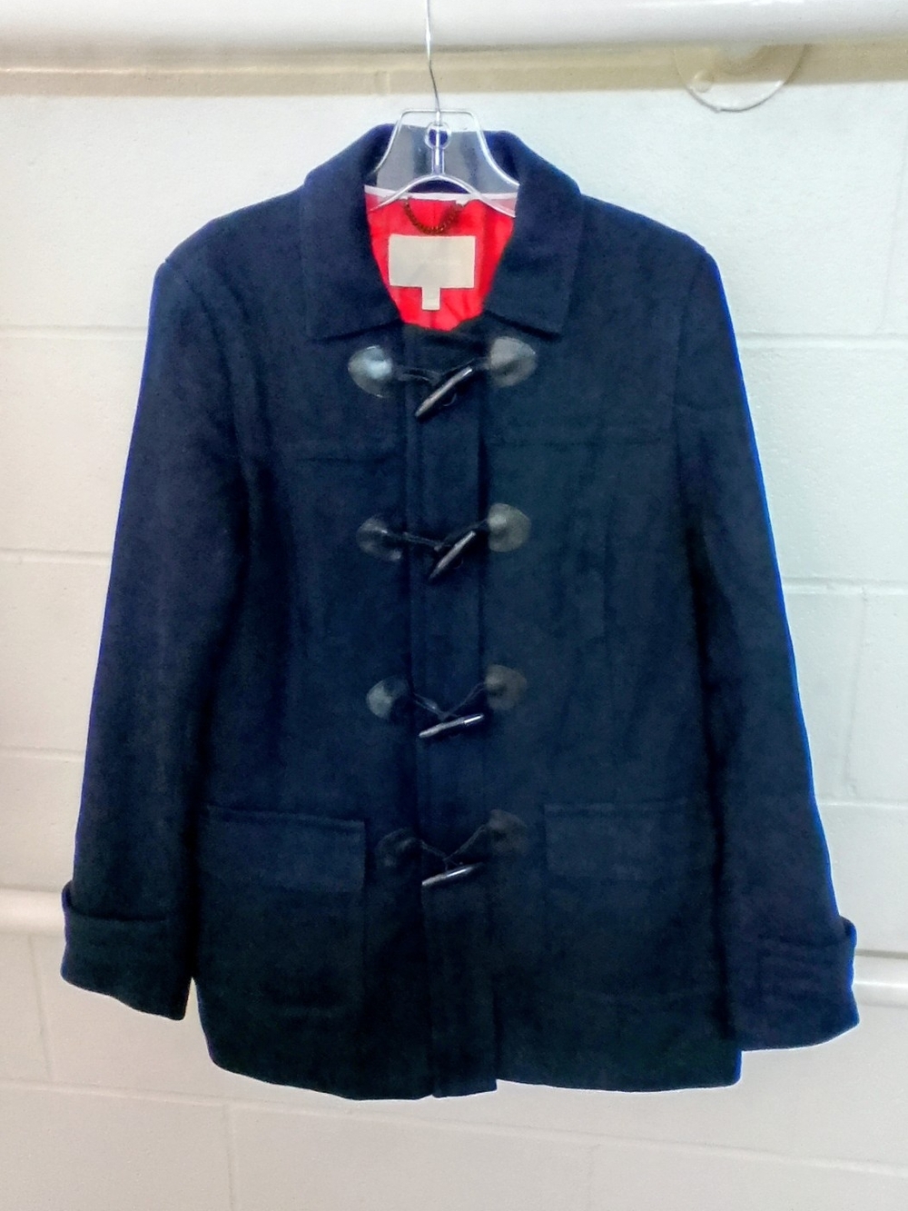 Banana Republic Navy Pea Coat with Red Lining